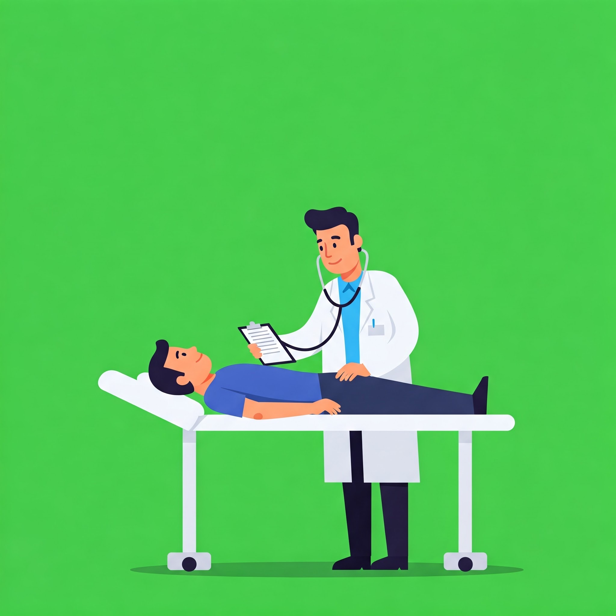 photo of Doctor examined patient carefully 